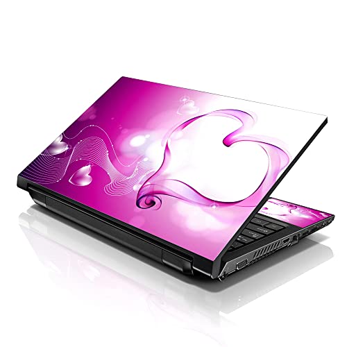 Image of LSS 15 15.6 inch Laptop Notebook Skin Sticker Cover Art Decal Fits 13.3 inch 14 inch 15.6 inch 16 inch HP Dell Lenovo Apple Asus Acer Compaq (Free 2 Wrist Pad Included) Pink Heart