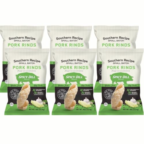 Southern Recipe Small Batch Pork Rinds | Spicy Dill Flavor