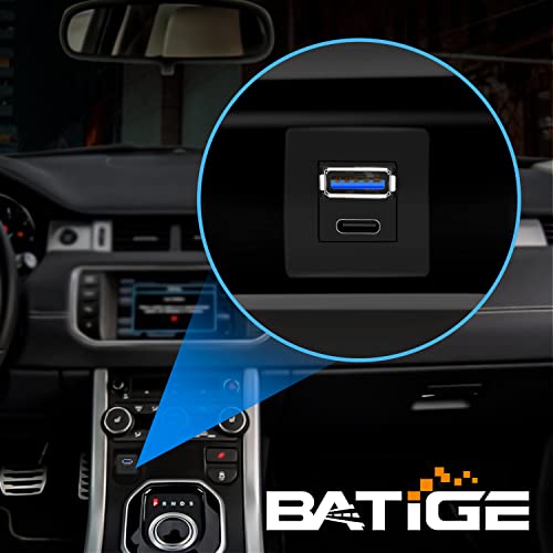 Batige Square Type C 3.0 And Usb 3.0 Panel Flush Mount Extension Cable For Car Truck Boat Motorcycle Dashboard Panel - 3Ft #TOP1