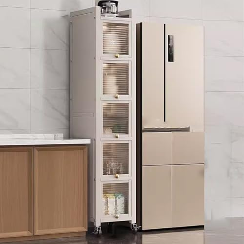 Armoire de rangement à roulettes de 177,8 cm pour ranger le garde-manger sans percer