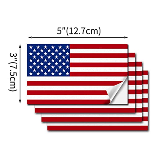 4Pcs Reflective American Flag Decals, 5 X 3 Inch American Us Flag Stickers Decals For Car Bumper, Truck Window, Motorcycles Helmet, Patriotic Usa Flag Stickers. #TOP6