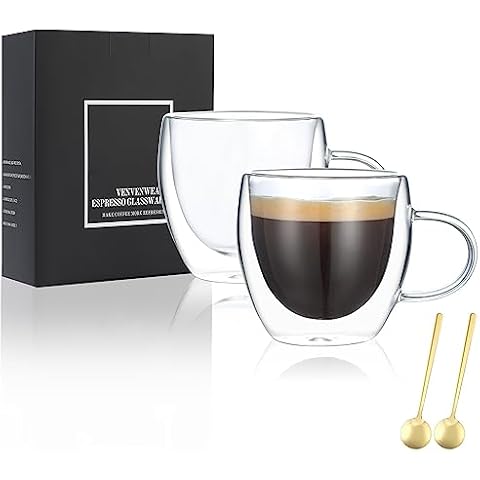 VENVENWEAVS Coupe Glasses Set Of 4 And Espresso Cups Set Of 2,Hand-blow10 Oz Vintage Cocktail Glasses,Ribbed Martini Glasses For Espresso Martini Cover