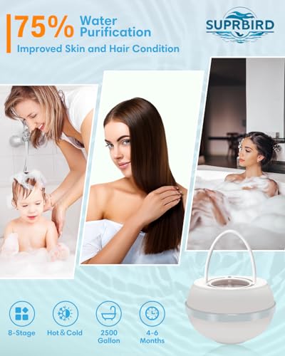 Filtre à eau de bain adoucisseur pour eau dure et chlore