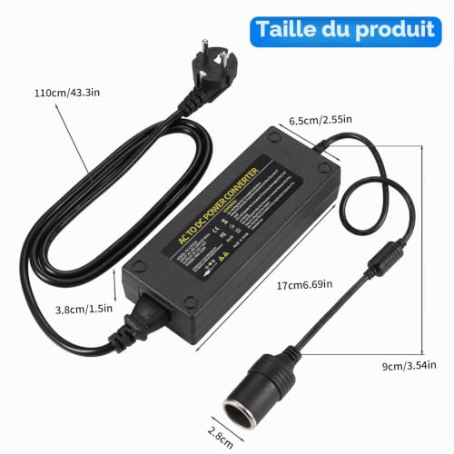 JIZZU 120W 10A AC à DC Adaptateur Converter, 230V à 12V Chargeur Secteur – vue 2