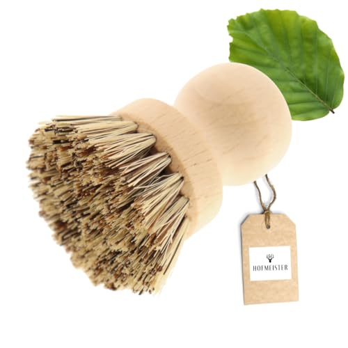 HOFMEISTER® Topfbürste Naturborste Holz - robuste und nachhaltige Spülbürste ohne Aufdruck, echt Union, 5 cm