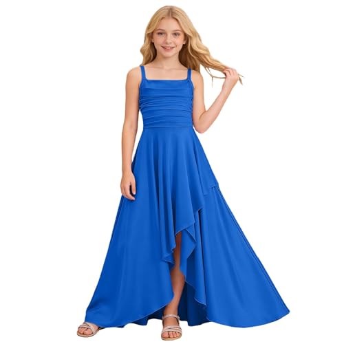 Genérico Vestido Niña Fiesta Vestido Princesa Niñas Vestido Elegante Niñas Tirantes Falda Volantes Capas Corpiño Cruzado Fiesta Vestido Niña Gala Cuello Halter
