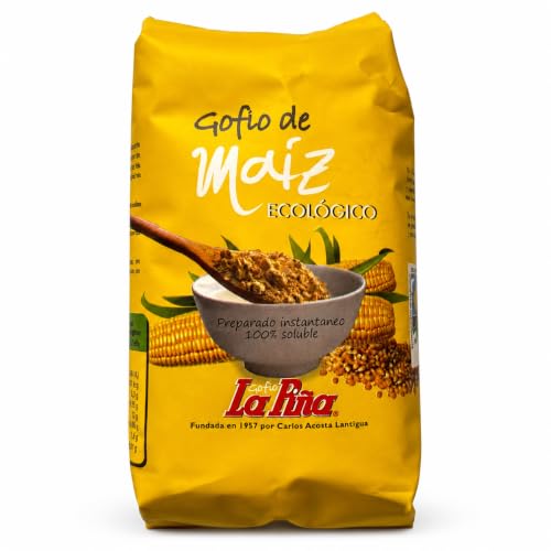 Gofio La Piña - Gofio Maïs Écologique 500g | Produit Naturel | Riche en Protéines Végétales | Riche en Fibres | Apport Énergétique | Aide à Contrôler le Glucose | Bienfaits Santé