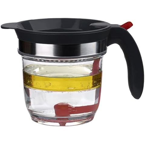 IVYHOME Stackable Kitchen Cabinet & 4 Cups Plastic Fat Separator Cover