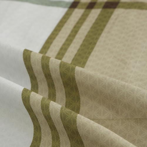 Image of Signature Digital Print Geometric Designs Super King Size Bedsheet - 108 x 108 inches | 100% Cotton-Feel Soft Fabric | Fade-Resistant Colors | 2 Matching Pillow Covers (Urban Regent)