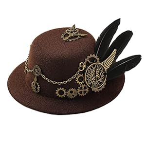 Steampunk Accessories – Mini sombrero de copa para mujer, diadema para Halloween, disfraz de cosplay