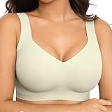 Fittingirls Sujetador Push-up para Mujer, Sin Aro Sin Armadura Zero Feel Bliss, Tirantes Anchos Elásticos Ajustables, Suave Transpirable Efecto Invisible, Cobertura Total y Buen Soporte