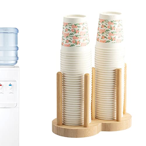 Porta Bicchieri in bambù Antiscivolo, Porta Bicchieri in bambù – Dispenser Antiscivolo per Bicchieri da Bagno Naturale per lavabi e Piani di Lavoro