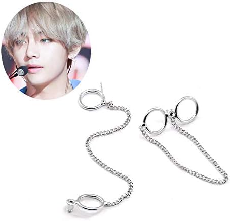 Amazon Bts V テテ着用モチーフ ピアス 両耳用 ロングリングチェーンタイプ 全長 19cm アイドル 芸能人グッズ 通販