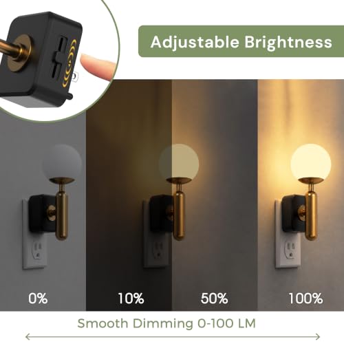Image of L LOHAS LED Vintage Night Lights Plug into Wall, Dimmable, 3000K Soft White