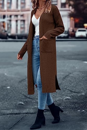 Image of Danedvi Long Cardigan Sweaters Women Trendy Open Front Coat with Pockets