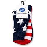 ZWW American Flag Crew Socks Men Women Patriotic 4th of July Stars and Stripes Novelty Funny Cotton Blend Independence Day Gifts