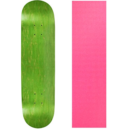 Moose Blank Skateboard Deck - Stained Green - 8.25" Pink Grip
