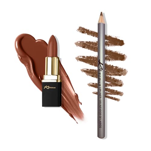 Khasana Lipstick and Lip liner Set, Gloss Finish, Vitamin E and Vitamin C Infused for Nourishment, and Hydration, Long Lasting Creamy Formula, Color Matched Gift Pack (HEARTBEAT)