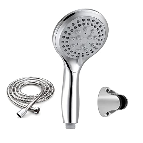 Ensemble de pommeau de douche rond anti-fuite avec tuyau et support mural