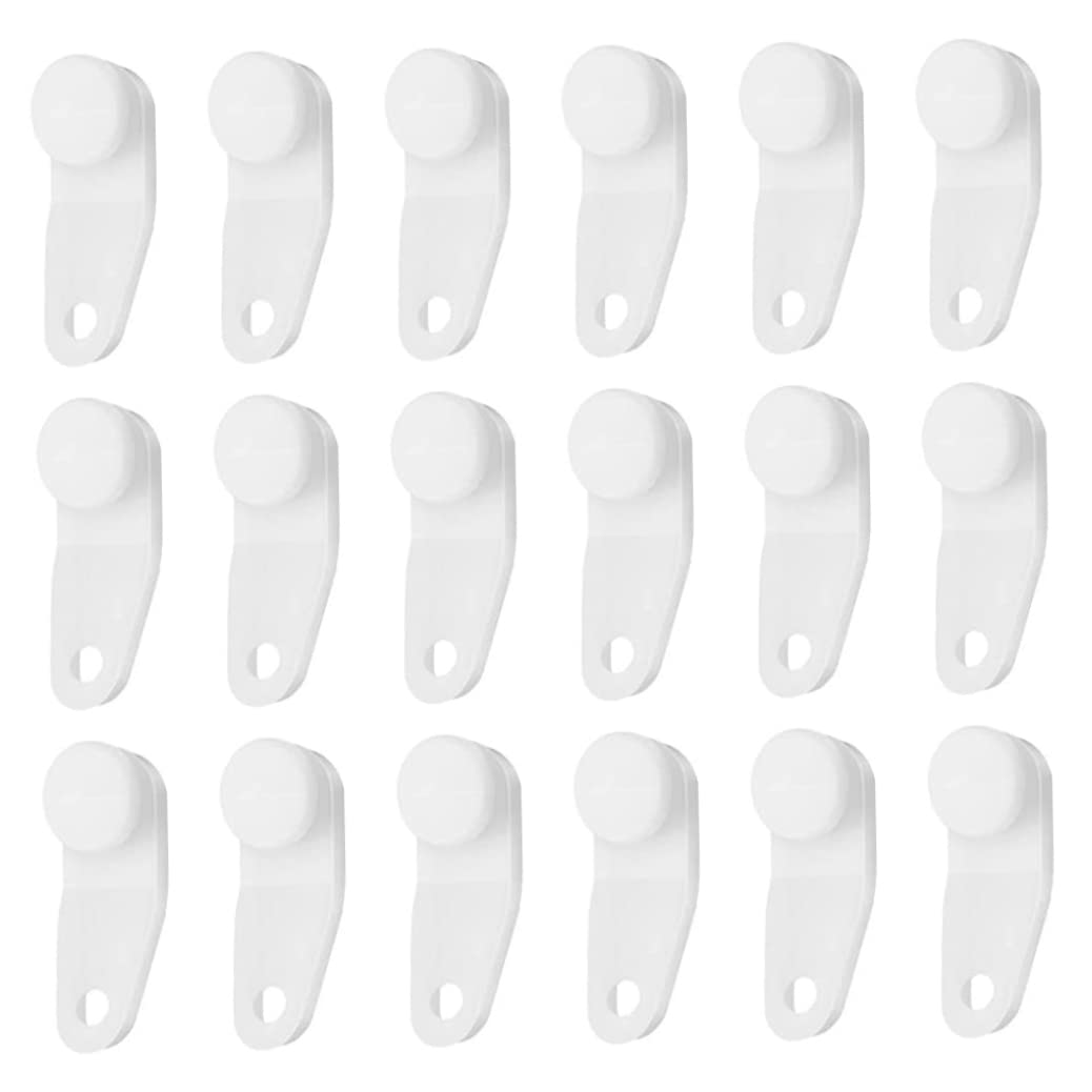 Nopeilvi White Curtain Traverse Rod Slides,100Pcs Plastic Buckle Traverse Sliding Rail Window Door Shower Curtain Accessory Curtain Accessory Hook