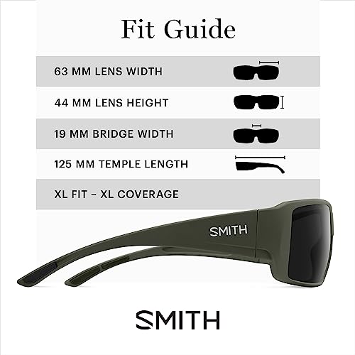 Image of SMITH Guide's Choice XL Sunglasses - Extra Large Performance Sports Active Sunglasses for Biking, Running, Fishing & More - For Men & Women - Matte Moss + Black ChromaPop Polarized Lenses