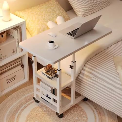 Height Adjustable c Table with Wheels & Storage Drawer, 60x40cm (23.6"X15.7") Mobile Laptop Desk, Rolling c-Shaped End Table for Couch, Sofa and Bed, Small Space Saving Desk for Home Office by SierraSquad - Image 6
