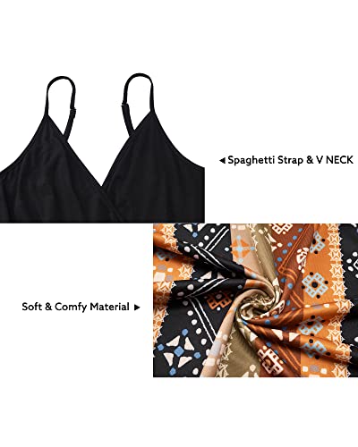 Image of Newshows Women's 2026 Lightweight Summer Wedding Guest Beach Vacation Casual V Neck Split Flowy Maxi Dress