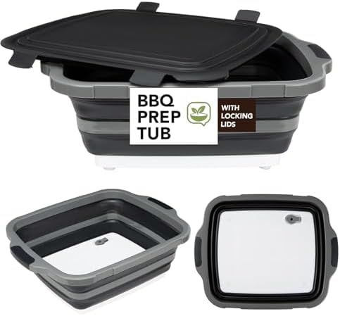 2 Piezas Tupper Plegable Negro 16L para BBQ miniatura 3