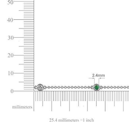 Trijewels Emerald & Natural Diamond 5 Station Petite Bracelet 0.21 Ctw 14K White Gold #TOP4