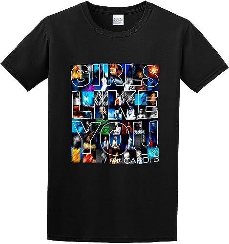 opinion Men's Maroon 5 Girls Like You T-Shirt Print Tees Short Sleeve O Neck Camisetas y Tops(Large)