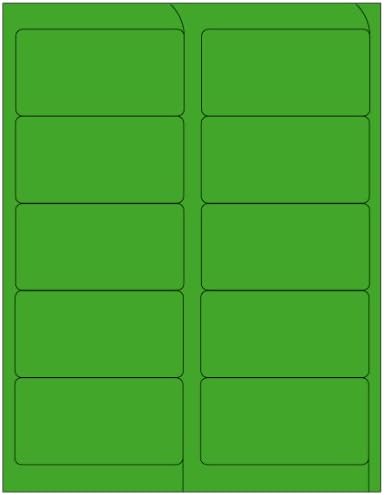 Compulabel 312142 Fluorescent Green Address Labels for Laser Printers, 4 x 2 Inch, Permanent Adhesive, 10 per Sheet, 100 Sheets per Carton