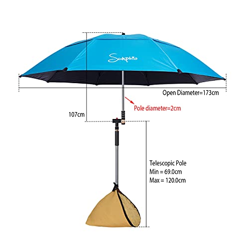 Sunphio Sombrilla Playa Grande Antiviento, Proteccion Solar UV 50, 180 cm, Paraguas Playa Resistentes al Viento Reforzada, Pequeña, Fuertes, Ligera y Portátil, Sombrillas Jardín Paravientos