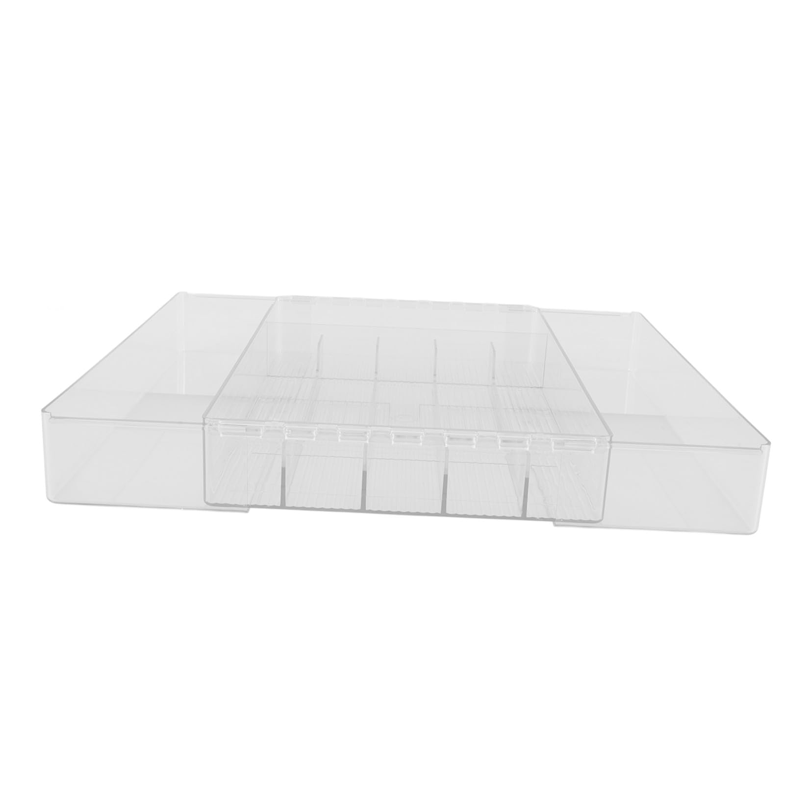 Acryl Utensilien Organizer mit Ausziehbarem Besteckkasten und Mehreren Fächern für Küchen und Schubladenaufbewahrung Robust und Vielseitig Einsetzbar