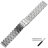 STEGBREITE 20 mm - Uhrband aus EDELSTAHL tadellos passend für Uhren mit einer Anstoßbreite von 20mm