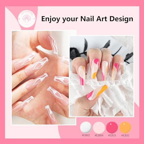 Image of JODSONE Gel Polish Nail Art Gel Liner Set 32 Colors Orange Grey Pink Green Blue White Black Need U V Lamp Cured with Thin Brush,Nail Art Gifts for Women