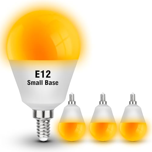 Image of Amber Sleep Light Bulbs E12 Small Candelabra Base, Warm Light Bulb 1800K | 3W Blue Light Blocking, Dim Night Light Bulb Equivalent 25-40W, E12 Amber Light Bulb for Healthy Sleep, Bedroom, Non-Dimmable