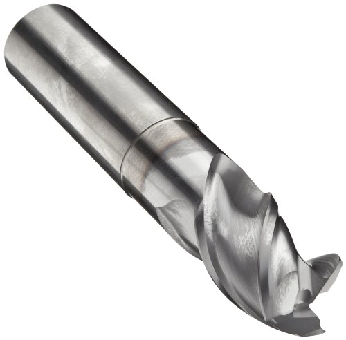 Niagara Cutter N57947 Carbide Corner Radius End Mill, Long Length/Reach, TiCN Finish, Roughing/Finishing Cut, 45-Degree, 3-Flute, 5