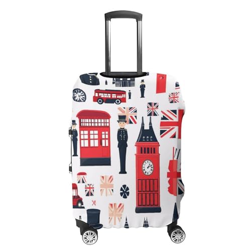England Symbols Print Luggage Cover Suitcase Protector Travel Baggage Covers for Men Women S4