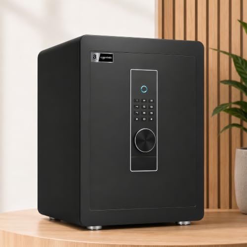 Image of Amazon Basics Pro Gross Capacity - 51L (Net - 46L), Biometric Fingerprint + Password Safe Locker Box for Home & Office | Digital Electronic Security Locker Safe With Dual Access, Anti Theft Steel Body