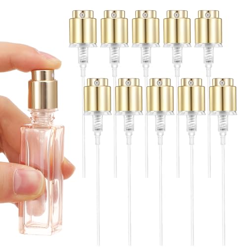 Fosaseua 10Pcs Perfume Spray Bottle Tops 13mm Bayonet Fine Mist Gold