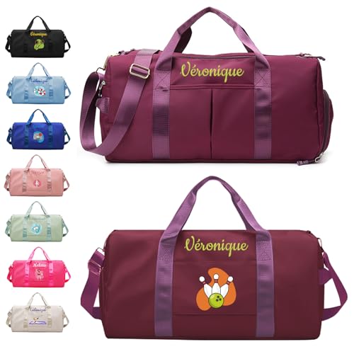 Bolsa de Gimnasio Personalizada con Nombre Bordado/Logotipo Impreso a Color, para Yoga y Baile Bolsa de Gimnasio Impermeable, con Compartimentos para Zapatos y Ropa mojada
