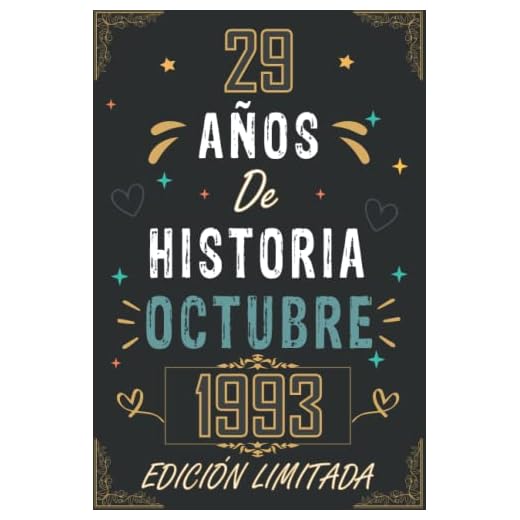 CUADERNO, 29 AÑOS DE HISTORIA OCTUBRE 1993 EDICIÓN LIMITADA: Regalo de 29 cumpleaños para mujeres y hombres, ideas de 29 cumpleaños... un ... regalo de 29 cumpleaños para él/ella.
