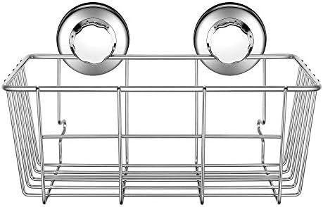 iPEGTOP 3in1 Strong Suction Cup Deep Shower Caddy Bath Organizer Wall Shelf + Soap Dish Soap Holder for Large Shampoo Shower Gel Bathroom Accessories Storage - Rustproof Stainless Steel