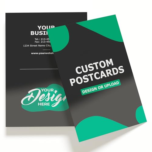 GotPrint Custom Postcards &ndash; Upload Your Design or Text, 5x7 inches, Vertical, Front and Back, 14...