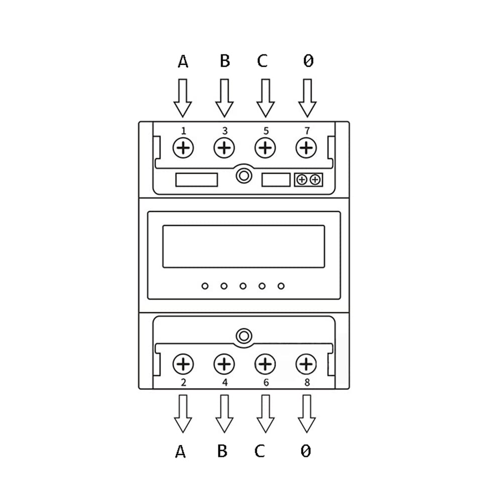 HEYOUTH Licznik trójfazowy Szyna DIN Wielofunkcyjny dwukierunkowy miernik, trójfazowy wyświetlacz zużycia energii Import, eksport i kWh, 3 x 230V/400V 5(100) A,400 Imp/kwh