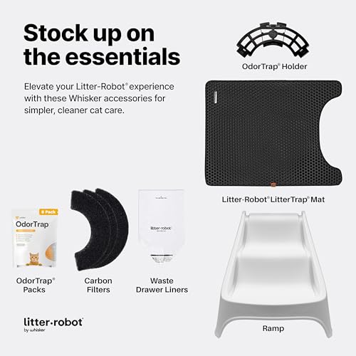 Litter-Robot 4 filtros de carbono da Whisker, pacote com 12, almofadas de filtro de carbono de ajust