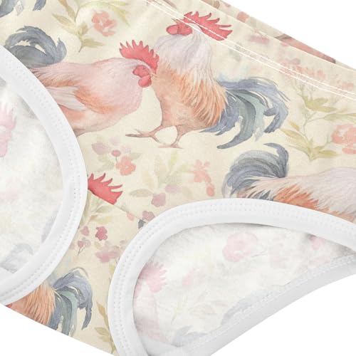 Wusikd Rooster Color Girls' Underwear Cotton Girls Briefs Soft Toddler Underwear 2T4