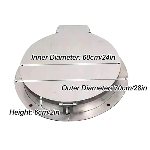 Couvercle rond en acier inoxydable 60x6 cm avec verrou