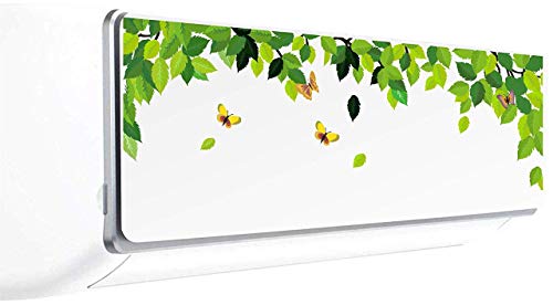 Image of Akki World Green bell With Butterfly Wall AC Sticker, Split Ac Stickers, Wall Air Conditioner Decorative Sticker
