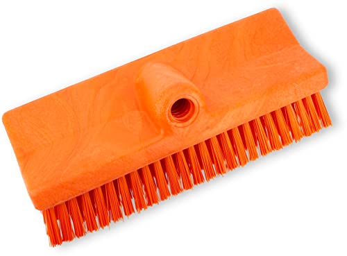 Image of SPARTA 40423EC24 Plastic Floor Scrub Brush, Wall Brush, Equipment Brush With Nonabsorbent Bristles For Industrial Kitchens, Hospitals, Commercial Cleaning, 10 Inches, Orange